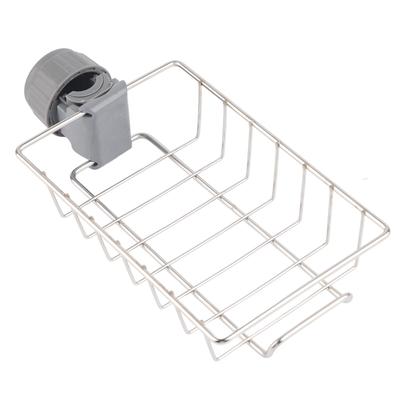 Sink Hanging Storage Rack Stainless Steel Faucet Clip Drain Shelf Dish Cloth Organizer