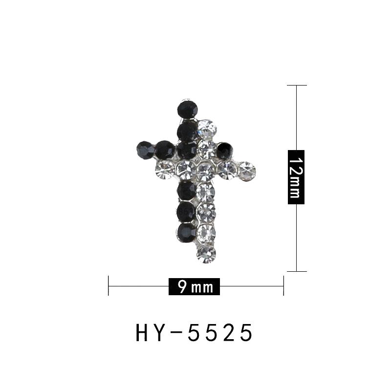 Ny Internetkändis Flash Tre-dimensionell Kors Nageldekoration Cro-hjärta Nageldorn Superflash Legering Nageldekoration