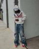 Unisex Mikina s kapucí a vyšívanou nášivkou s písmenem - Streetwear Hoodie