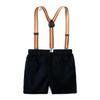 Gentlemen's Shirt Set Boys' Formal Set Striped Short Sleeved Tie Shirt Suspender Pants Birthday Set