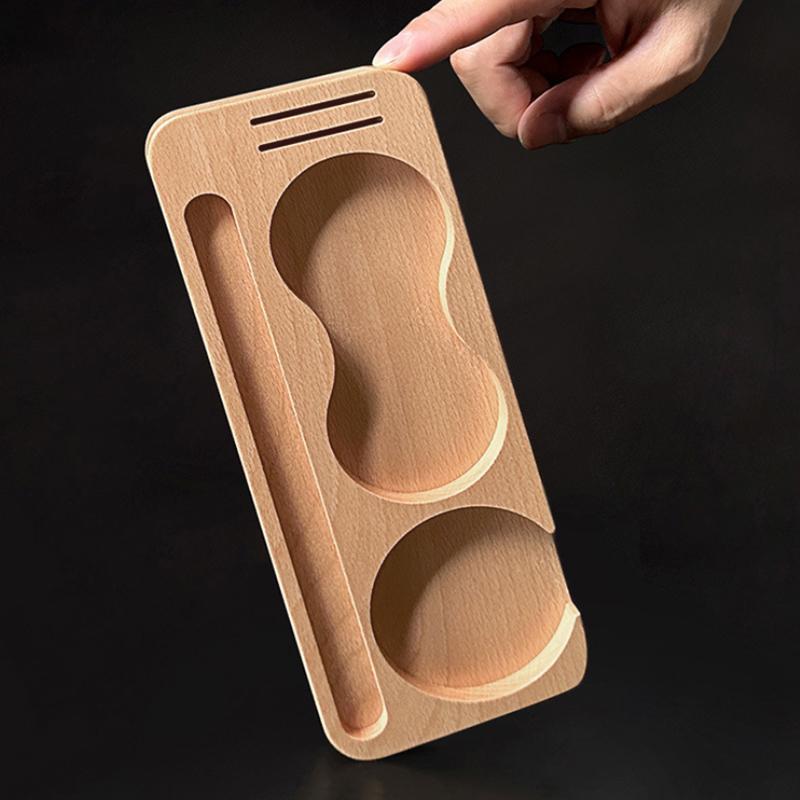 Beechwood/Sapele Coffee Tamper Station Portafilter Holder Rack Stand For 51Mm 58Mm Espresso Accessories Barista Support Base