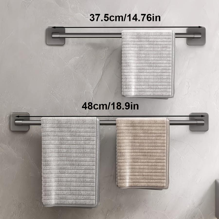 1Piece No Drill Towel Bar Rustproof Storage Rack, Wall Mounted Bathroom Rack with Slipper Organizer, Bathroom Towel Rack Storage, Modern Space Saving