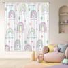 "Rainbow Words" Curtains  Colorful Arc & Inspirational Phrases On White Background, Rod Pocket Drapes for Kids' Room or Nursery