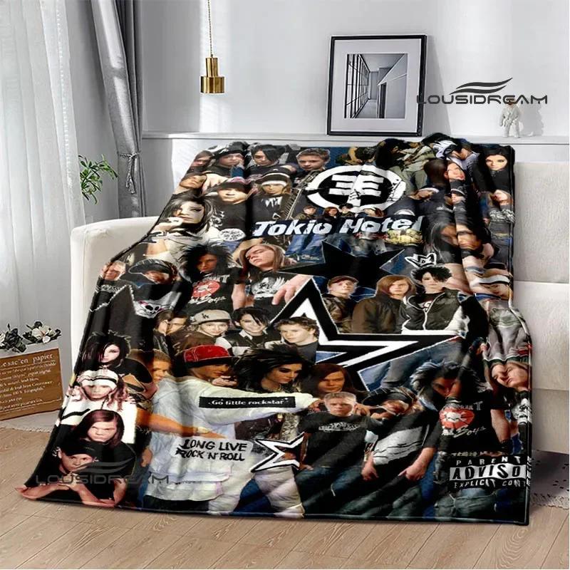 Rock band Tokio Hotel Printed blankets Picnic blanket Flange Warm blanket Home travel blankets bed linings birthday gift