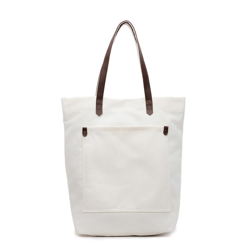 Shoulder bag Women's tide large-capacity canvas bag Simple handbag Student class bag Men's and women's tote bag
