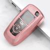 TPU Carbon Fiber Car Smart Key Case Cover Bag Keychain for Ford EcoSport Edge S-MAX Ranger Lincoln Mondeo 2017 2018