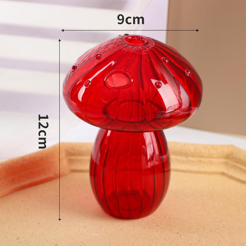 Transparent Glass Mushroom Vase - Home & Garden Hydroponic Planter, Adorable Round Pot for Summer Plants