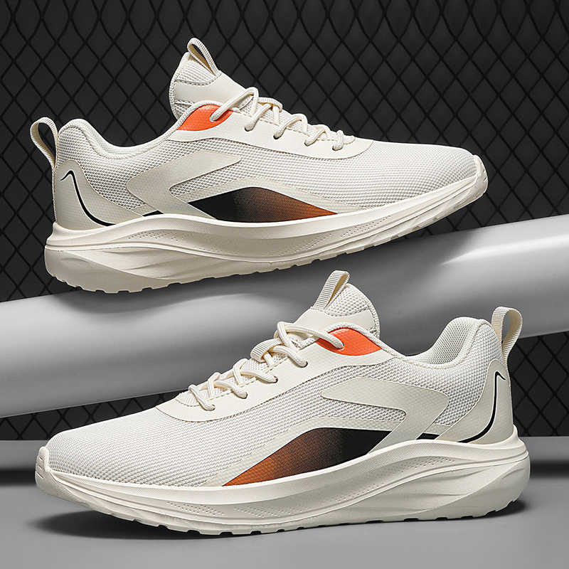 Fashion With Lacing Without Heel Shoes Men Running Casual Orange Trainers Gray Man Sneakers Sport Famous New Year's Deporte