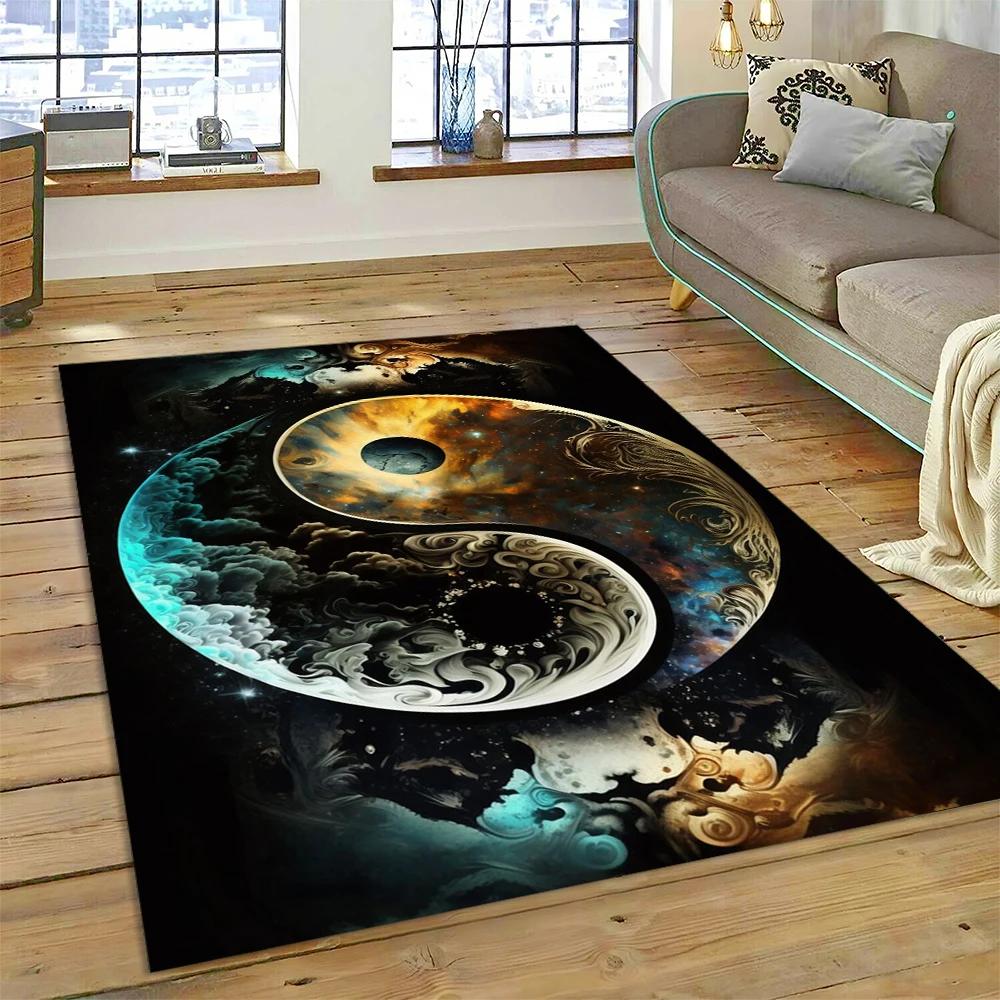3D Naturalize Yin and Yang Chinese Tai Chi Carpet Rug for Home Living Room Bedroom Sofa Doormat Decor,Kids Area Rug Non-slip Mat