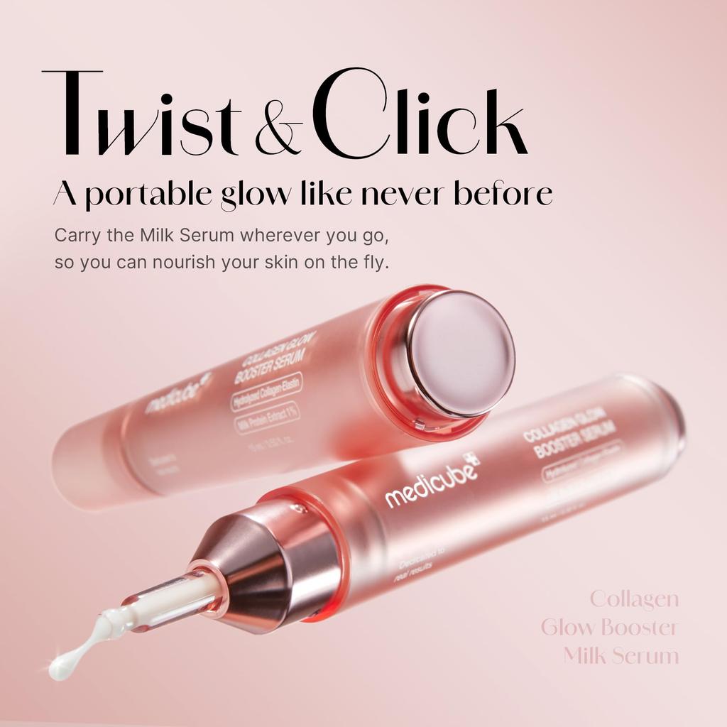 Medicube Collagen Glow Booster Serum, Plump and Rich in Peptides, Anti-Wrinkle, Hydrated Skin, Lifeless Skin, Extremely Dry Skin, Korean Skincare