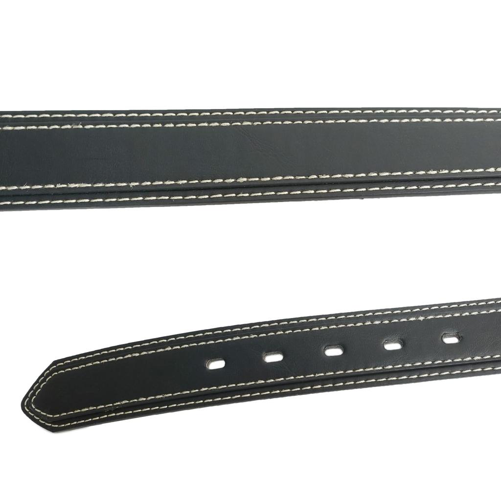 Fineplus Lee Belt, 35mm, 118cm, Layered Synthetic Leather with White Stitching, Casual Style, 0120601