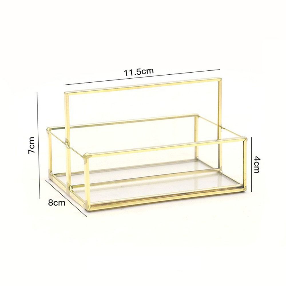 Metal Vintage Clear Golden Edge Holder Professional Business Card Organizer Businessmen