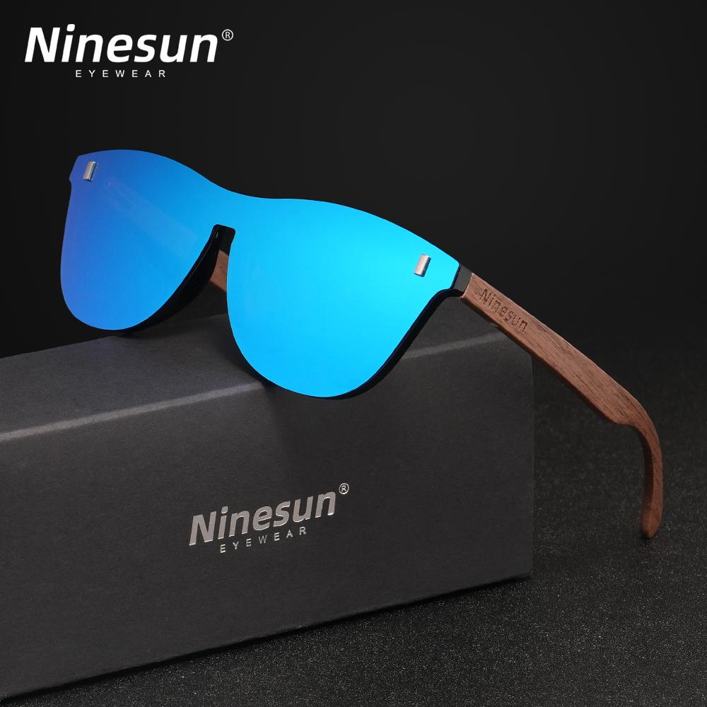 NINSUN Fashion Wood Men's Ultraviolet Sunglasses Classic Male Driving Riding UV400 Sports Sun Glasses Eyewear Wooden Eyeglasses