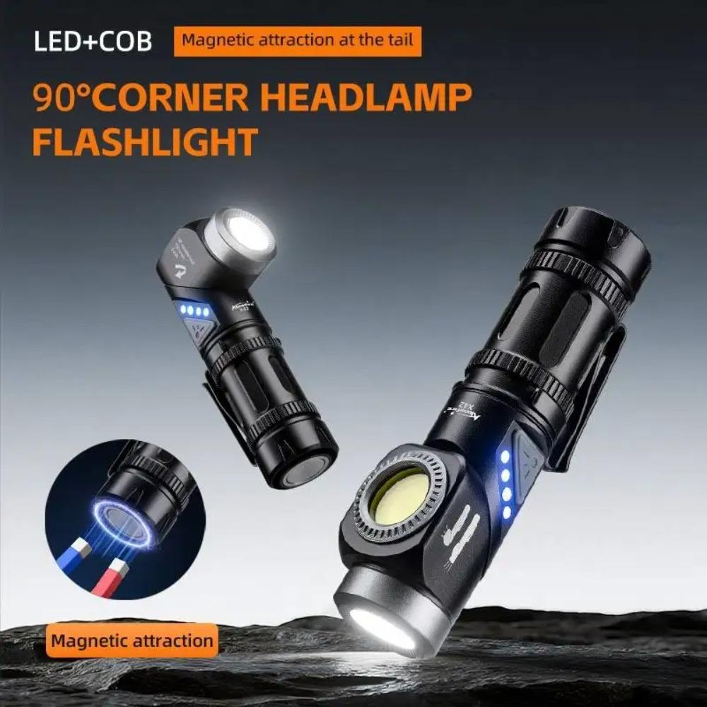 10000LM 2-in-1 LED Flashlight 90°Twist swivel Headlamp Super Bright Camping Lamp Outdoor Working Hiking Emergency Headlight Magnet Torch