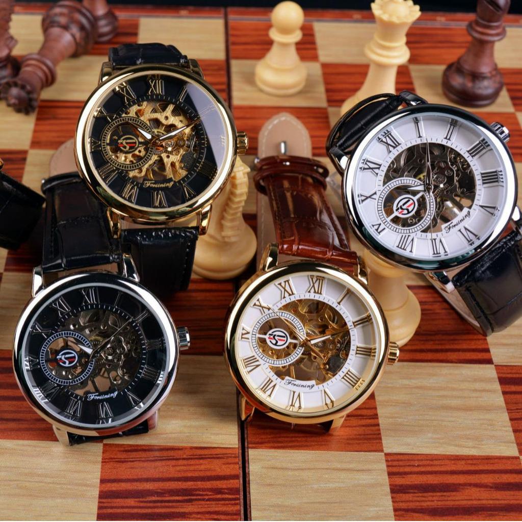 Forsining Men's Retro Skeleton Mechanical Watch