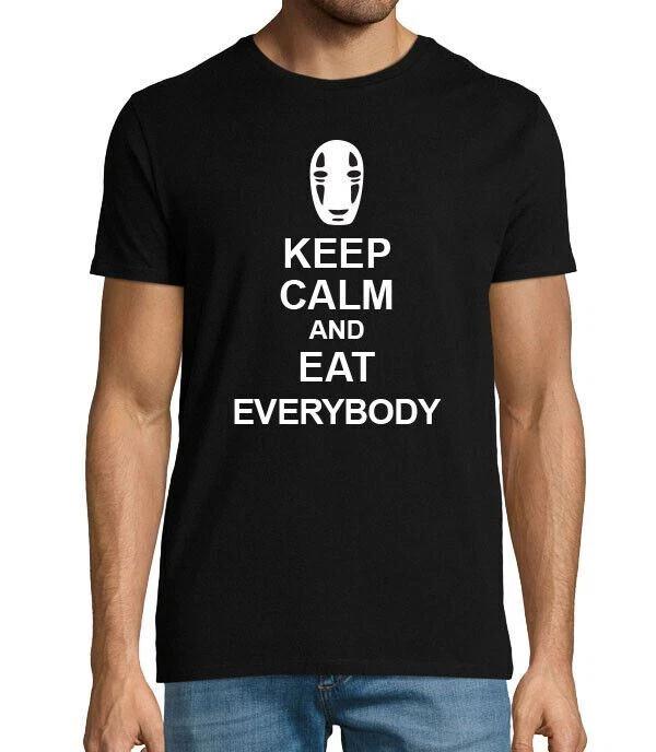 No Face Keep Calm And Eat Everybody Studio Ghibli Anime T Shirt S