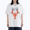 Heißer Verkauf Hummer und Weinglas Grafikdruck Kurzarm T-Shirt Sommer Oberteil Unisex Oversized Unisex T-Shirt