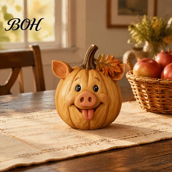 Unique Holiday Gifts for Friends Artificial Pumpkin Decor, Cute Animals Decorative Pumpkins, Thanksgiving Resin Pumpkins Harvest Theme Collectible