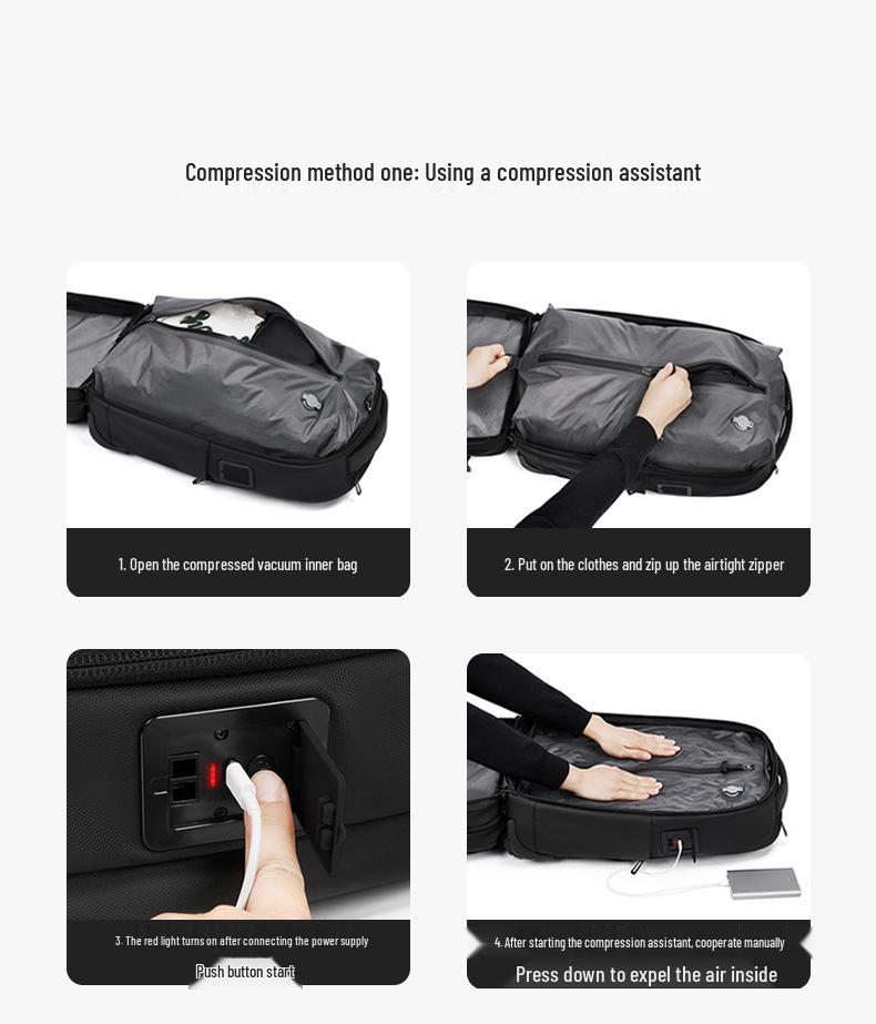 Wasserabweisender Business-Reise-Rucksacktrolley mit großem Fassungsvermögen und Vakuumkompression