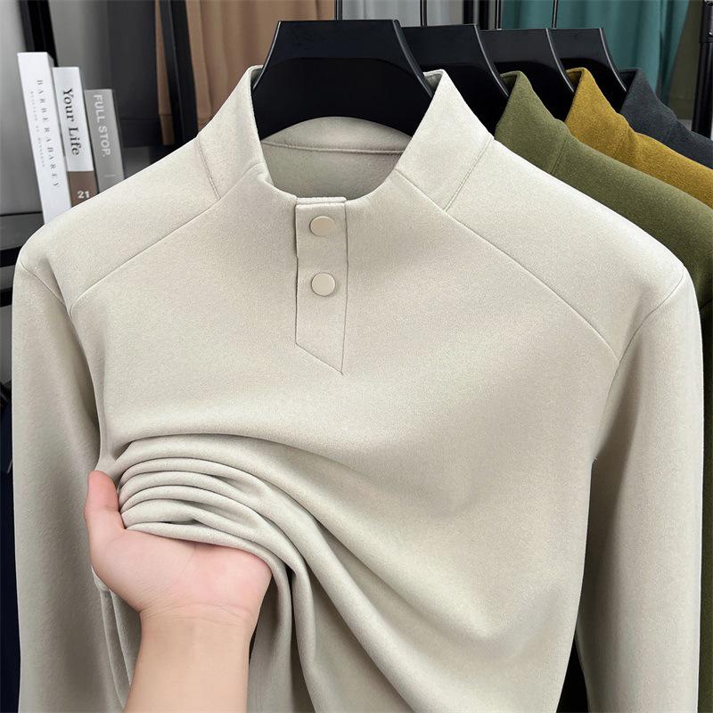 2025 Men's Loose Fit Half-High Collar Warm Base Layer Sweatshirt - Versatile Autumn/Winter Top