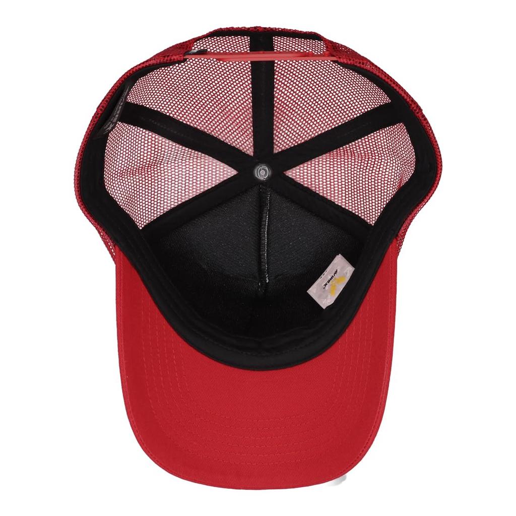 AVIREX Men's Mesh Cap Brand Logo Hat American Casual Military AVIREX Foam Front Trucker Stylish Red