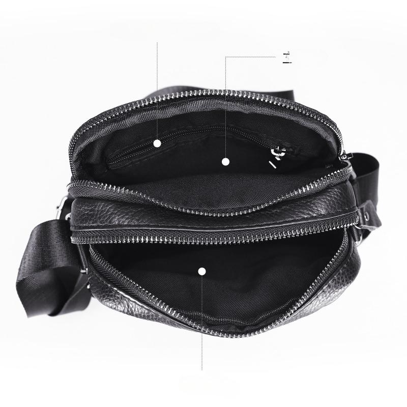 Leather Shoulder Bag Men's Premium Layer Leather Vertical Business Commuter Bag Men's Casual Crossbody Bag Men's Bag