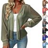 Women Casual Lantern Sleeve Chiffon Cardigan Open Front Lightweight Sheer Blouse Layering Top for Spring Summer