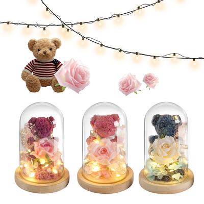 Fleurs Artificielles Ours Rose Petite Amie Anniversaire Noël Saint-Valentin Cadeau Cadeau d'Anniversaire Pour Fête de Mariage pour Amoureux