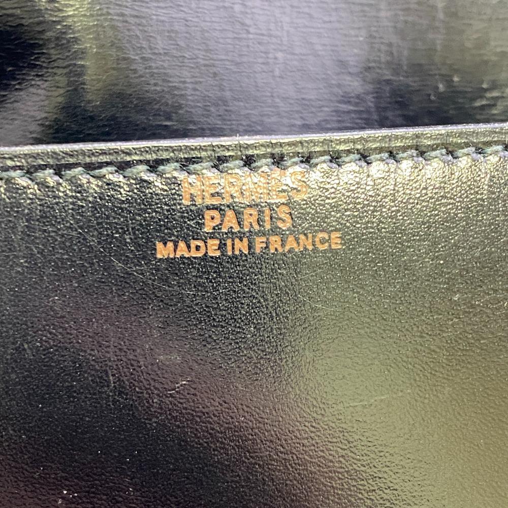 HERMES body bag Sheep leather Pochette black Sheep leather unisex Used
