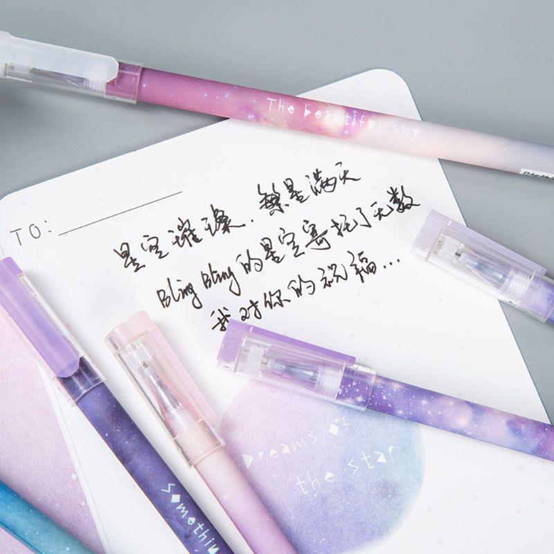 Buy Korean Style Night Starry Sky Print Speed Dry Set Gel Pen