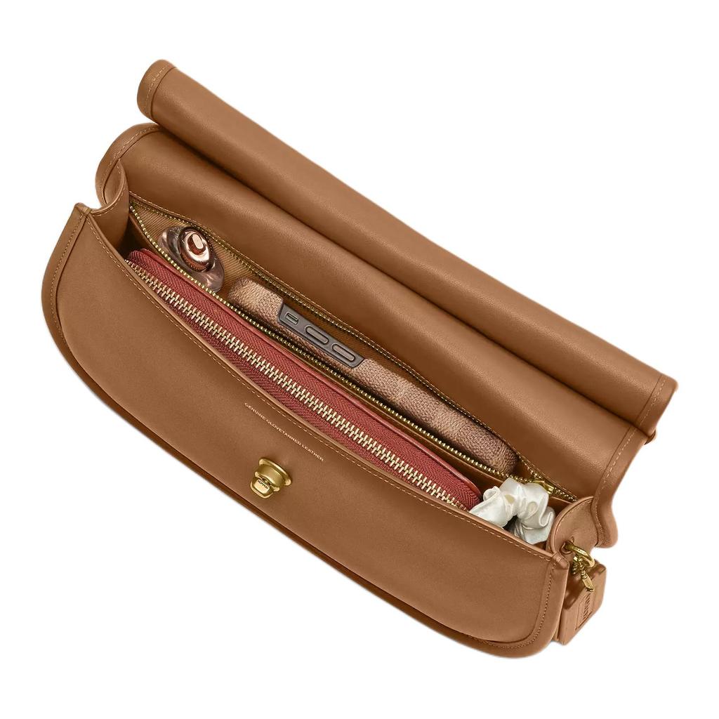 Coach Cashin 28 Adjustable Shoulder Strap Logo Leather Crescent Bag Large Women shoulder bag Brass Honey-Brown CY923-B4T7J