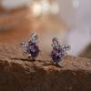Natural Gemstone Bow Ring Women Trendy Colorful Crystal Jewelry