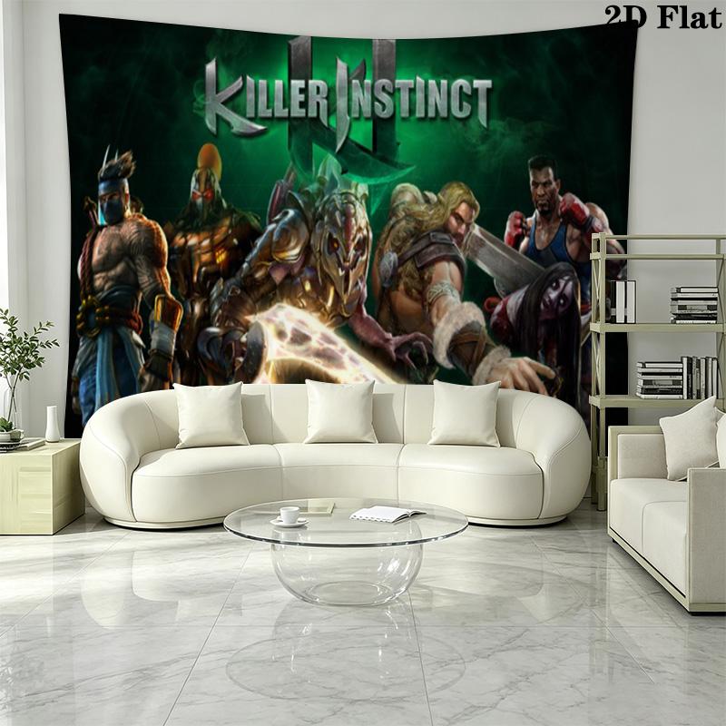 KILLER INSTINCT Wall Tapestry Aesthetic Wall Hanging Printed Fabric Blanket Decorative Tapestries for Bedroom Living Room Home Decor