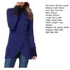 Women Fall Winter Jacket Stand Collar Neck Protection Single-breasted Irregular Split Hem Soft Patchwork Long Sleeve Solid Color Thick Warm