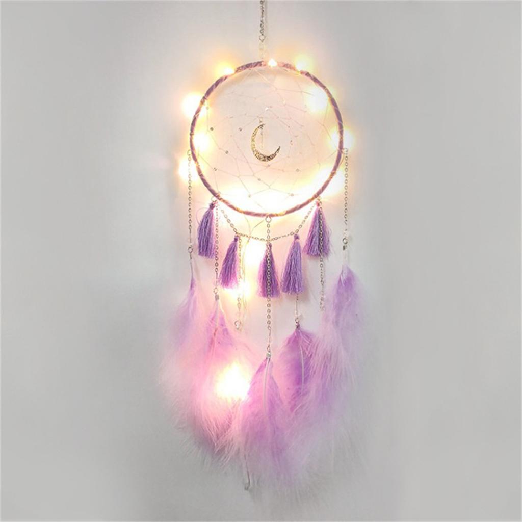Popular Fairy Moon Dream Catcher Pendant Wind Chime Feather Ornaments Living Room Yard