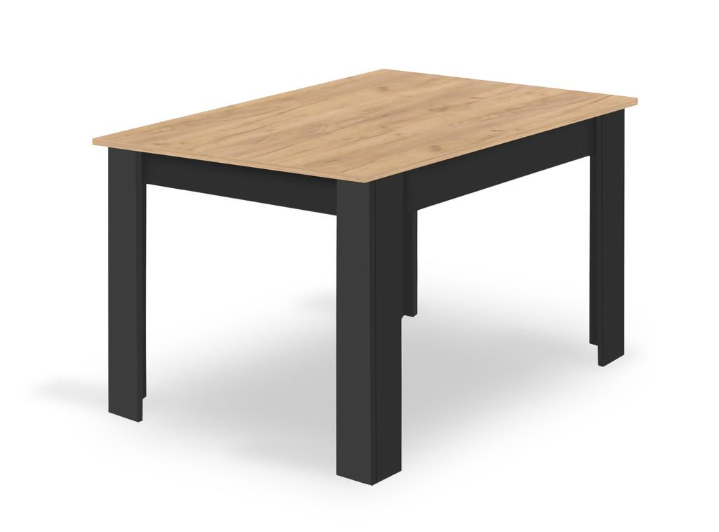 Set Of Np Table 120X80Cm Artisan Black Legs + 4 Wat Black Chairs / Black Legs