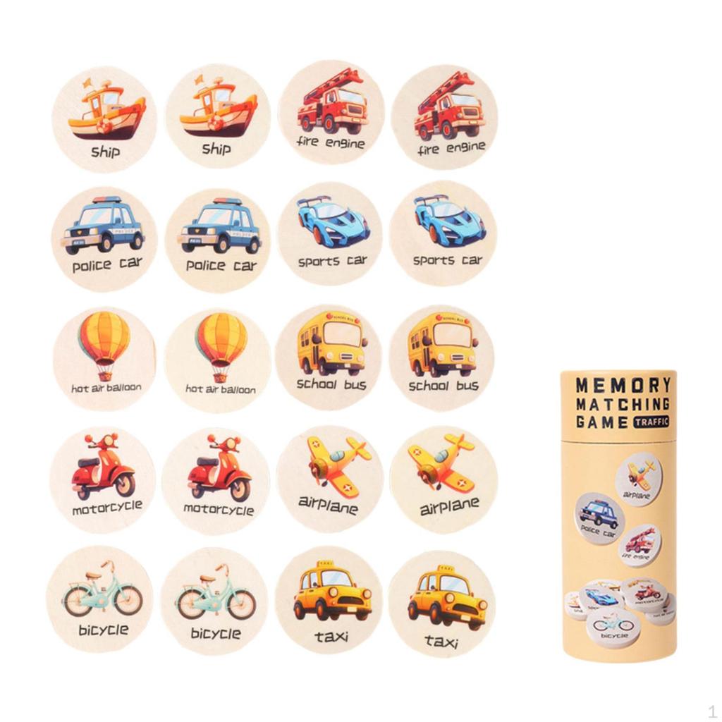 Kids Memory Game Educational Toys Cognitive Skill Development Funny with Wood Cards Matching