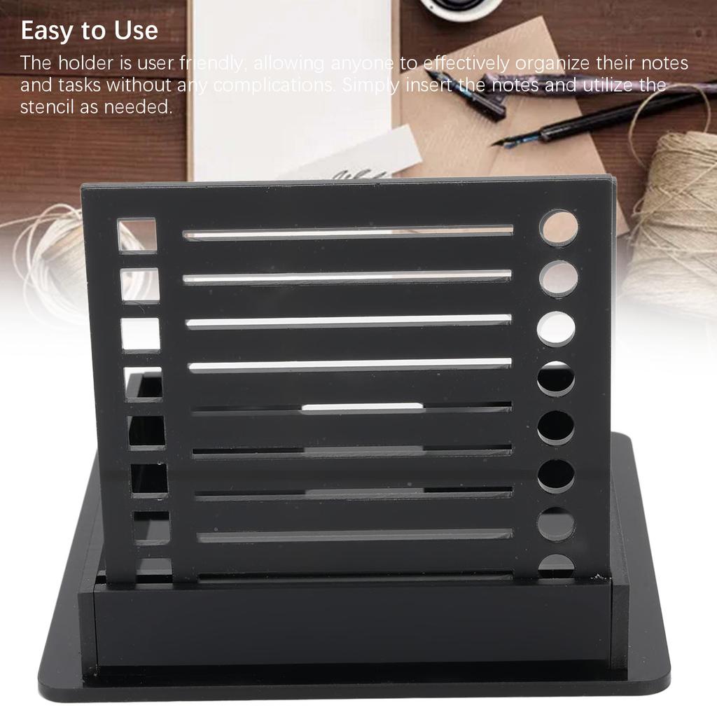 Sticky Note Holder ABS Memo Pad Organizer with Stencil for 3x3 Inch Note Pad Pop Up Notes