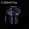 10 Pezzi 360/400/500ml Bicchieri di Plastica Trasparenti Monouso con Coperchio per Bere Direttamente Contenitore per Caffè Freddo Tè Bevande Fredde Frullati