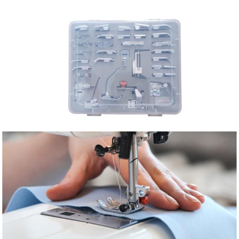 32pcs Comprehensive Sewing Presser Foot Set for Home Machines Sewing Tool Collection Embroidery and Quilting Accessories