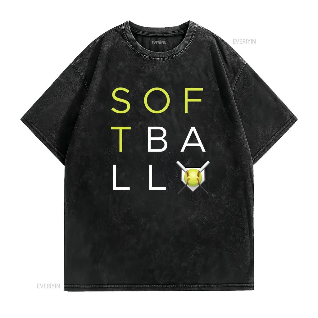 Softball Fan T Shirt Birthday vintage Washed Comfortable Stretched Stylish designer clothes fashion streetwear