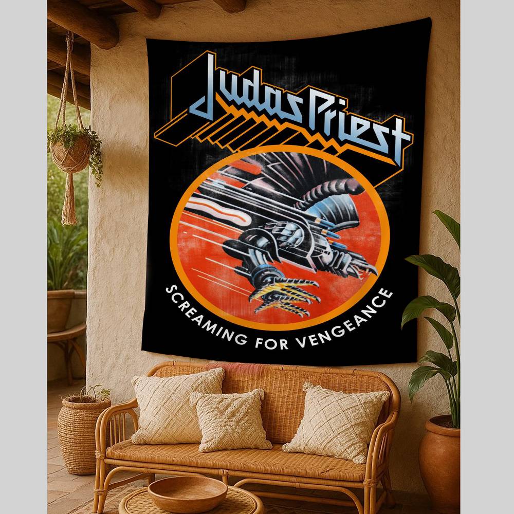 1PC JJudas Priest Heavy Metal Band Colorful Tapestry Wall Hanging Bohemian Wall Tapestries Mandala Wall Art Decor