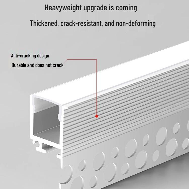 Single-Sided Upward-Emitting Recessed Linear Light - Double Eyelid Aluminum Channel
