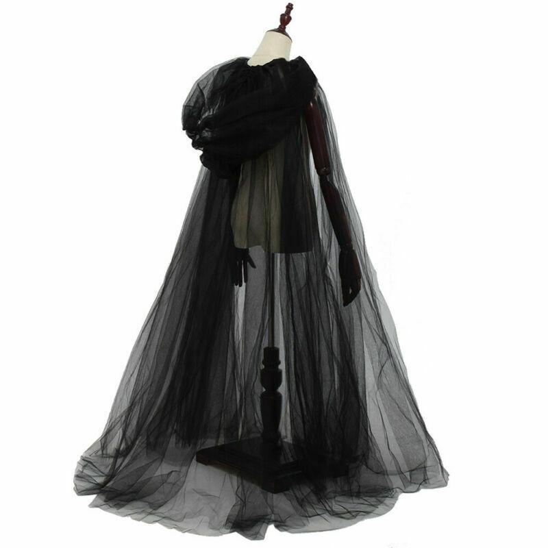 Stylish Hooded Mesh Witch Reaper Cloak & Vampire Cape for Halloween Cosplay
