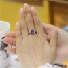 Purple Gold Inlaid With Natural Sparkling Blue Stone Temperament Elegant And Exquisite Rose Gold Plated Open Ring