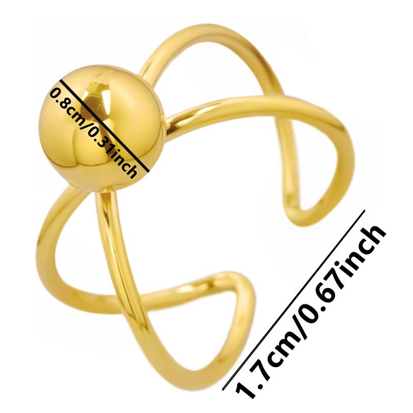 1/5Ppcs/Lot Real Gold Plated Stainless Steel Rings For Women Men Accessories Open Adjsutable Chunky Butterfly Heart Ring Anillos