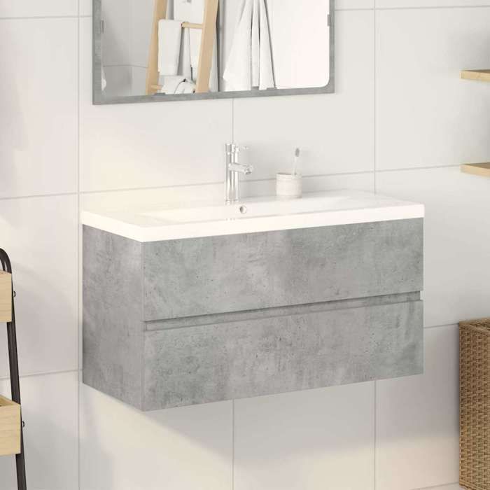 VidaXL 2-piece Bathroom Furniture Set Concrete Grey 3324916
