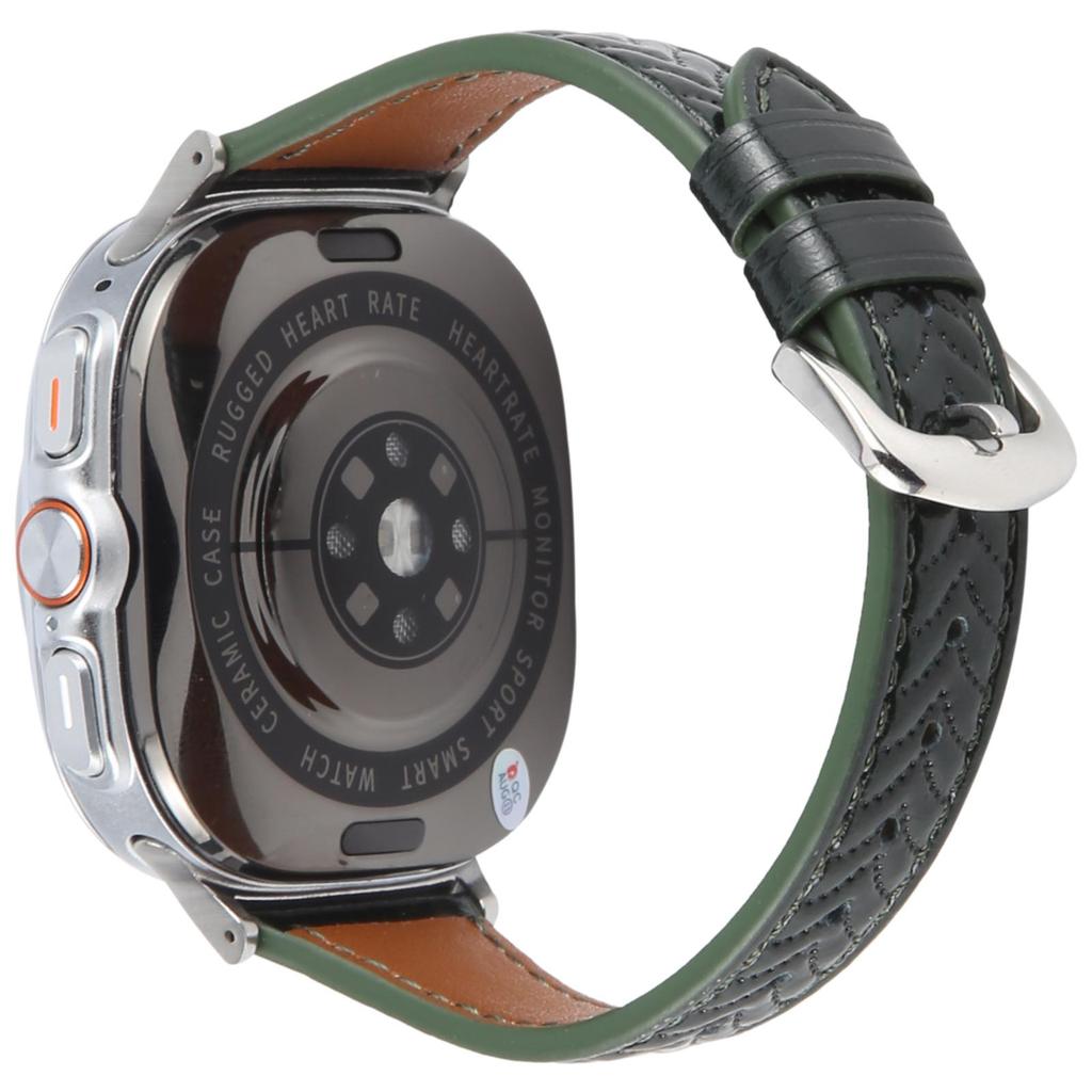 For Samsung Galaxy Watch Ultra 47mm Heart Pattern Embossed Watch Band Cowhide Leather Strap