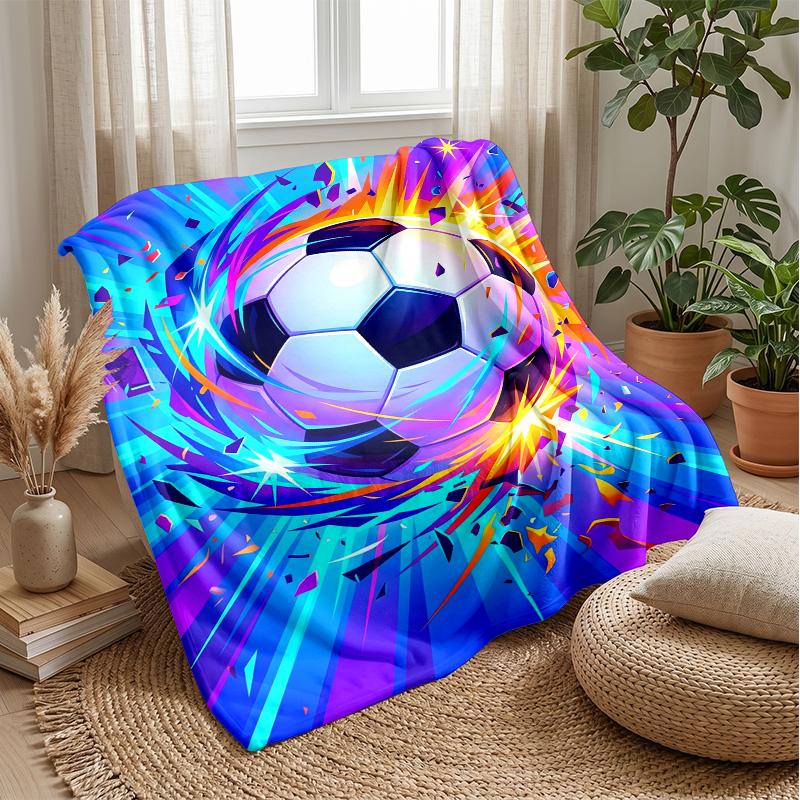 Soccer Ball Explosion 2 Theme blanket Lightweight Warm Flannel Blanket Decorative Throw Blanket for Home Decoration