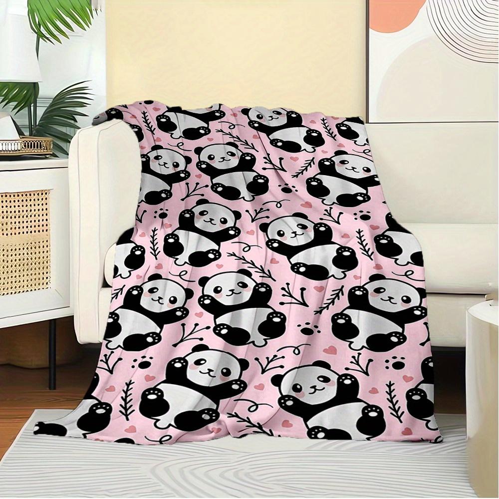 1pc Panda,Cute,Pattern Flannel Blanket - Lightweight Soft for All Seasons, Ideal for Couch, Office, Bed, Travel, Camping - Unique Gift, Cont